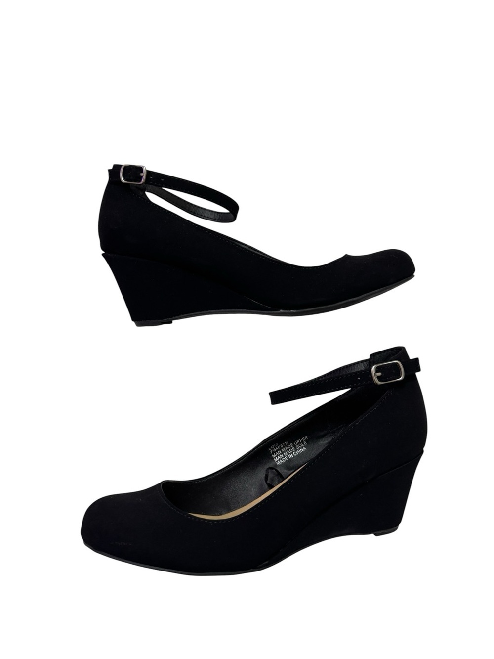 Black Mini Wedge Heels